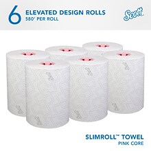 Scott Pro Slimroll Recycled Hardwound Paper Towels, 1-ply, 580 ft./Roll, 6 Rolls/Carton (47032)