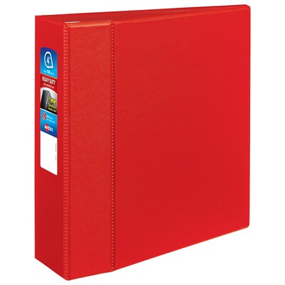 Avery Heavy Duty 4 3-Ring Non-View Binders, D-Ring, Red (79584)