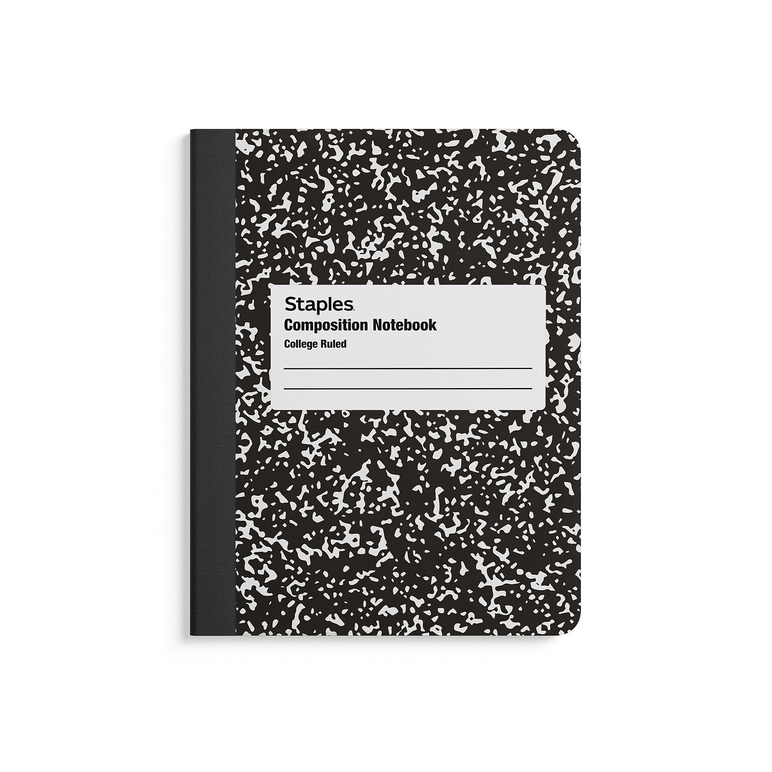 Staples Composition Notebook, 7.5 x 9.75, College Ruled, 100 Sheets, Black/White, 48/Carton (40451CT)