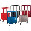 H. Wilson® Extra-Strong Colored Metal Utility Carts with Cabinets; Red