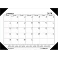 2024 House of Doolittle Economy Compact 18.5 x 13 Monthly Desk Pad Calendar, White/Black (0124-02-