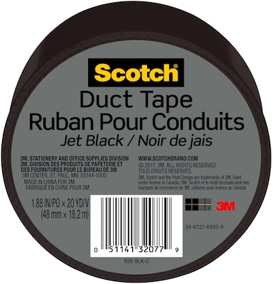 Scotch Duct Tape, 1.88 x 20 yds., Black (920-BLK-C)