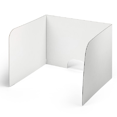 Classroom Products Foldable Cardboard Freestanding Privacy Shield, 19H x 26W, White, 20/Box (1920