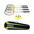 Xcello Sports Badminton Racket Set, Multicolor, 4/Pack (XS-B-RS-1)