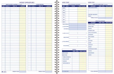 TOPS™ Bookeeping, Weekly, 8 1/2 x 11, Blue (AFR70)