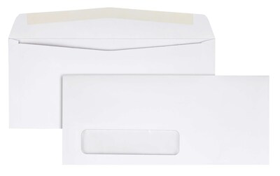 Quality Park Flap-Stik V-Flap #10 Window Envelope, 4 1/2 x 9 1/2, White, 500/Box (90120)
