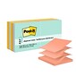 Post-it Pop-up Notes, 3" x 3", Beachside Café Collection, 100 Sheet/Pad, 12 Pads/Pack (R33012AP)