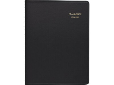 2024-2025 AT-A-GLANCE 8.25 x 11 Academic Weekly Appointment Book, Faux Leather Cover, Black (70-95