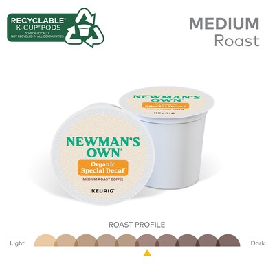 Newman's Own Organics Special Decaf Coffee, Medium Roast, 0.31 oz. Keurig® K-Cup® Pods, 24/Box (4051)