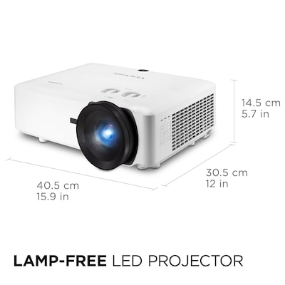 ViewSonic 6000 Lumens WUXGA Short Throw Laser Projector w Portrait Mode and Dual HDMI, White (LS921WU)