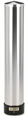 San Jamar® Stainless Steel Cup Dispenser, For 12 - 24 Oz. Cups Silver, 1 each