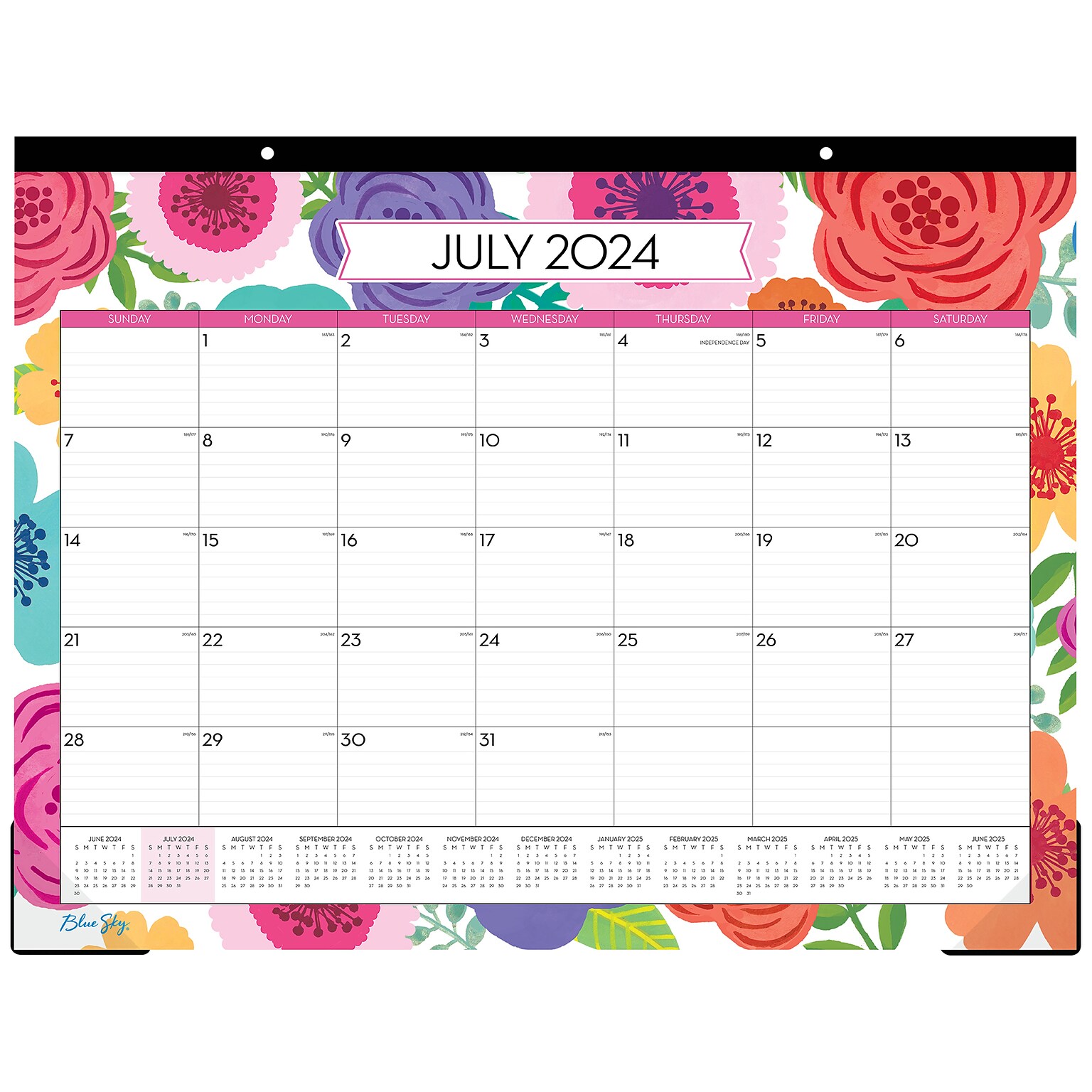2024-2025 Blue Sky Mahalo 22 x 11 Academic Monthly Desk Pad Calendar (100157-A25)