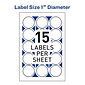 Avery Laser/Inkjet Mailing Seals, 1" Diameter, Glossy Clear, 15 Seals/Sheet, 32 Sheets/Pack, 480 Seals/Pack (5248)