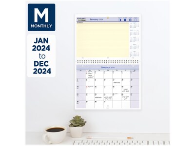 2024 AT-A-GLANCE QuickNotes 11" x 8" Monthly Wall Calendar (PM50-28-24)