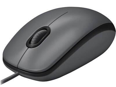 Logitech M100 Ambidextrous Optical USB Mouse, Gray, 8/Carton (910-001601CT)