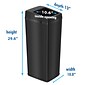 iTouchless Stainless Steel Sliding Lid Sensor Trash Can with AbsorbX Odor Control System, 14 Gal., Black (IT14SB)