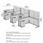 Bush Business Furniture Office in an Hour 63"H x 193"W 3 Person L-Shaped Cubicle Workstation, Hansen Cherry (OIAH006HC)
