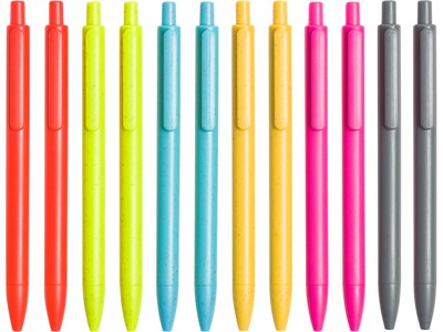 U Brands U-Eco Bold & Bright Retractable Gel Pens, Fine Point, Assorted Inks, 12/Pack (4935U01-24)