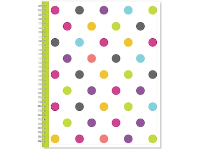 2024-2025 Blue Sky Teacher Lesson Dots 8.5 x 11 Academic Weekly & Monthly Planner, Plastic Cover,