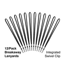 Staples Breakaway Lanyards, 36 Length, Nylon, Black, 12/Pack (18910)