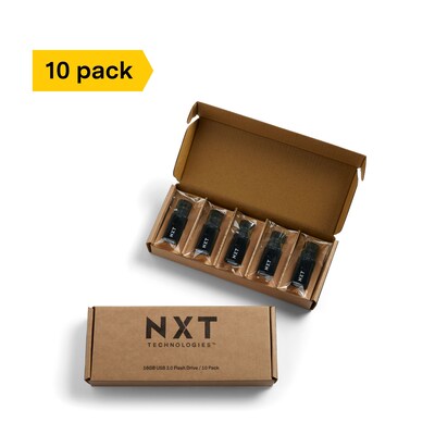 NXT Technologies 16GB USB 2.0 Type-A Flash Drive, Black, 10/Pack (NX61137)