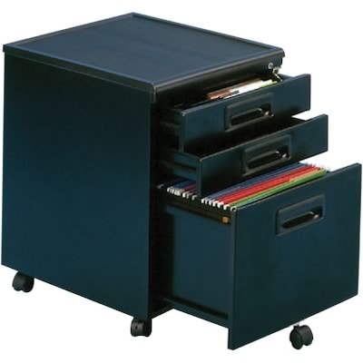 Studio RTA® 3-Drawer Vertical Mobile File Cabinet; Black