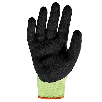 Ergodyne ProFlex 7141 Hi-Vis Nitrile Coated Cut-Resistant Gloves, ANSI A4, Lime, Large, 1 Pair (17914)