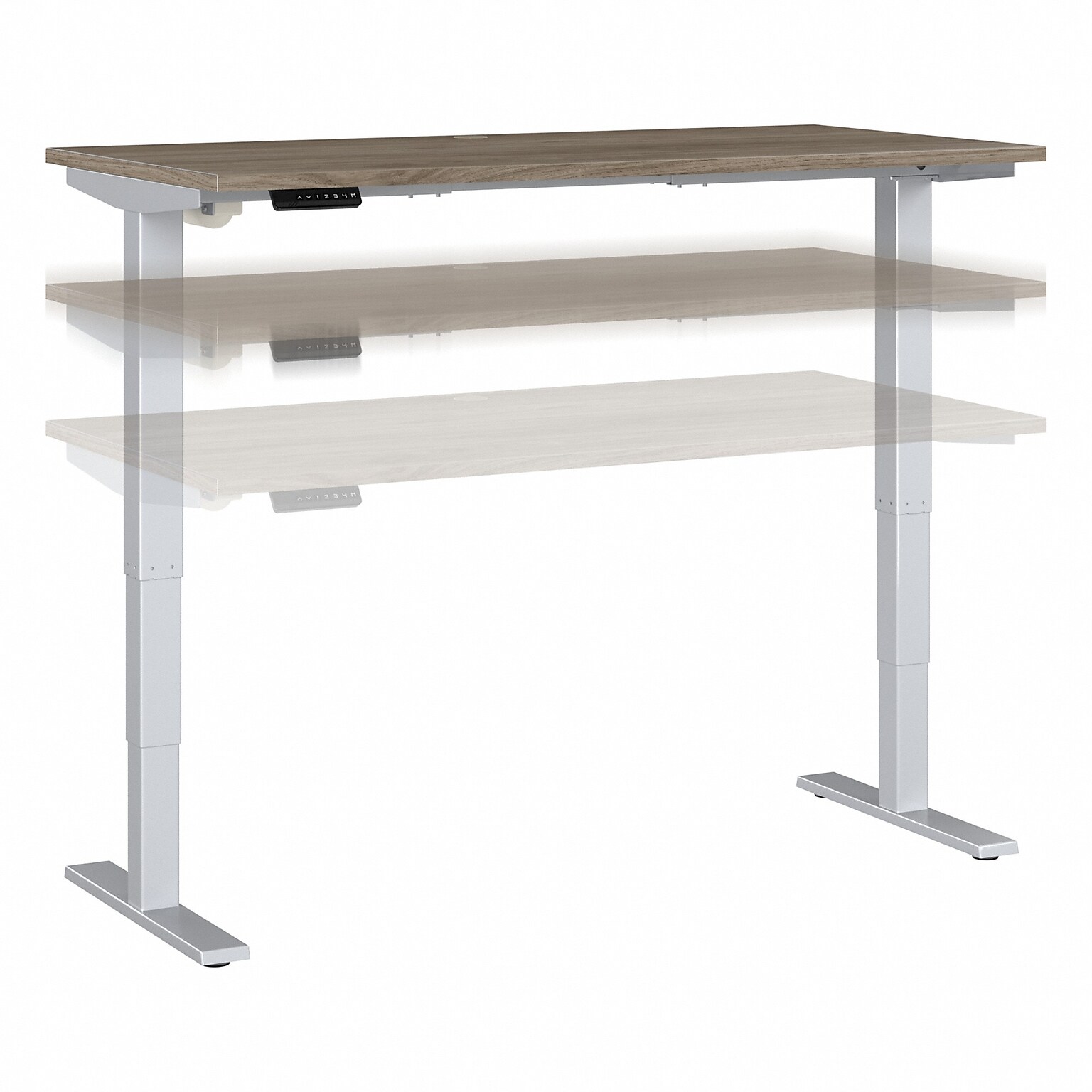 Bush Business Furniture Move 40 Series 60W Electric Height Adjustable Standing Desk, Modern Hickory/Cool Gray (M4S6030MHSK)