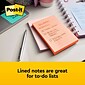 Post-it Greener Recycled Notes, 4" x 6", Sweet Sprinkles Collection, Lined, 100 Sheet/Pad, 5 Pads/Pack (6605PKRPA)