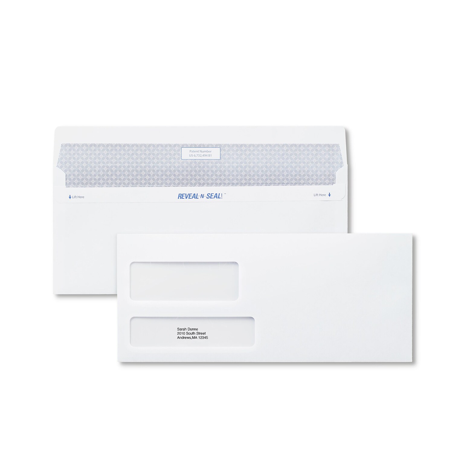Staples Reveal-N-Seal Security Tinted #10 Business Envelopes, 4 1/8 x 9 1/2, White, 500/Box (SPL1775862)