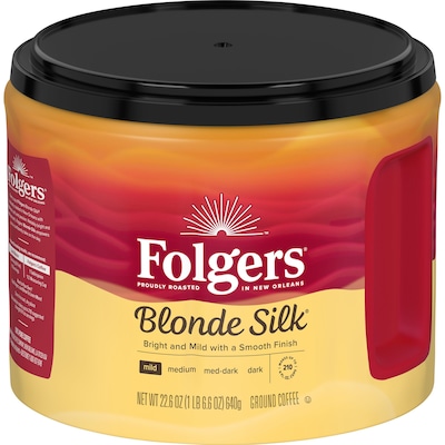 Folgers Blonde Silk Ground Coffee, Light Roast, 22.6 oz. (2550020433)