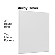 Simply® View Economy Binders with Round Rings, White, 1/2