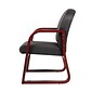 Boss Office Products B9570 Series Mahogany Frame Guest Armchair; Black