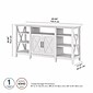 Bush Furniture Key West Manufactured Wood Console TV Stand, Screens up to 65", Pure White Oak (KWV160WT-03)