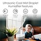 Crane Droplet Ultrasonic Cool Mist Humidifier, 0.5 Gal., Clear/White (EE-5302CW)