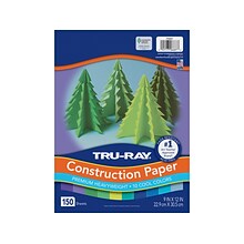 Tru-Ray 9 x 12 Construction Paper, Cool Assorted, 150 Sheets/Pack (P6687)