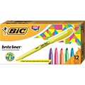 BIC Brite Liner Stick Highlighters, Chisel, Assorted, 12/Pack (BL11-AST)