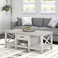Bush Furniture Key West 47.2" x 23.94" Coffee Table, Linen White Oak (KWT148LW-03)