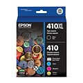 Epson T410XL/T410 Black High Yield and Cyan/Magenta/Yellow/Photo Black Standard Yield Ink Cartridge,