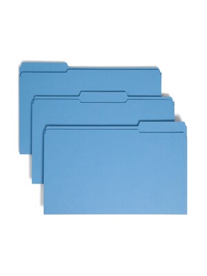 Smead File Folder, Reinforced 1/3-Cut Tab, Legal Size, Blue, 100 per Box (17034)