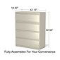 Quill Brand® Commercial 4 File Drawers Lateral File Cabinet, Locking, Putty/Beige, Letter/Legal, 42.13"W (20062D)