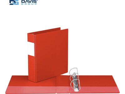 Davis Group Premium Economy 2 3-Ring Non-View Binders, D-Ring, Red, 6/Pack (2304-03-06)