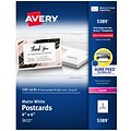 Avery Postcards, Matte White, 4 x 6, Laser, 100/Pack (05389)