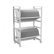 Luxor 32-Unit Tablet/Chromebook Open Charging Cart, White Steel (LOTM32)