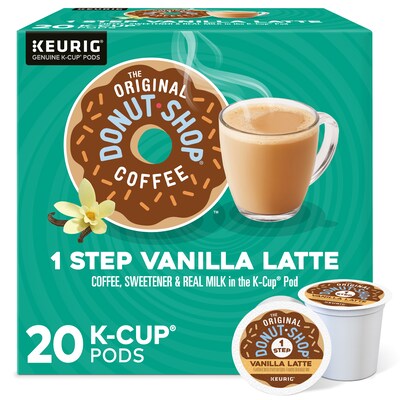 The Original Donut Shop One Step Vanilla Latte Coffee Keurig® K-Cup® Pods, Light Roast, 20/Box (3817