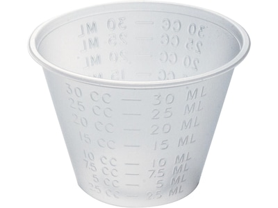 Dynarex 1 oz. Plastic Disposable Medicine Cup, Clear, 100/Pack, 50 Packs/Carton (4258)