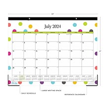 2024-2025 Blue Sky Teacher Dots 22 x 17 Academic Monthly Desk Pad Calendar (105496-A25)