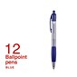 Staples® Retractable Ballpoint Pens, Fine Point, 0.7mm, Blue, 12/Pack (50788)