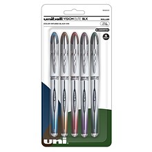 uniball Vision Elite BLX Rollerball Pens, Bold Point, 0.8mm, Assorted Colors, 5/pk (1832404)