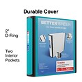 Staples® Better 2 3 Ring View Binder with D-Rings, Teal (13470-CC)